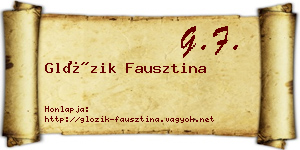 Glózik Fausztina névjegykártya